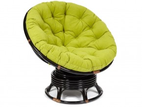 Кресло-качалка Papasan w 23/01 B с подушкой Antique brown, флок Олива в Краснокамске - krasnokamsk.magazin-mebel74.ru | фото