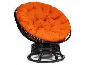 Кресло-качалка Papasan w 23/01 B с подушкой Antique brown, ткань Оранжевый в Краснокамске - krasnokamsk.magazin-mebel74.ru | фото