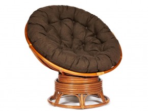 Кресло-качалка Papasan w 23/01 B с подушкой Cognac, ткань Коричневый в Краснокамске - krasnokamsk.magazin-mebel74.ru | фото