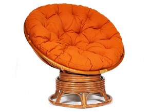 Кресло-качалка Papasan w 23/01 B с подушкой Cognac, ткань Оранжевый в Краснокамске - krasnokamsk.magazin-mebel74.ru | фото